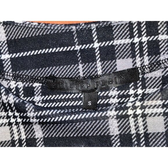 Philipp Plein Black & White Plaid Cap Sleeve Bodycon Graphic Women's Dress Size - Picture 7 of 11